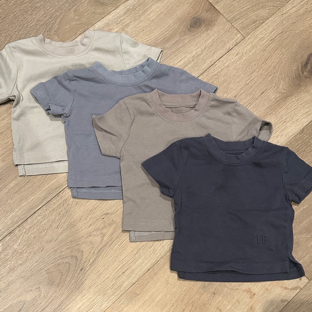 Little Bipsy Short Sleeve Tee Set -Gray, Tan